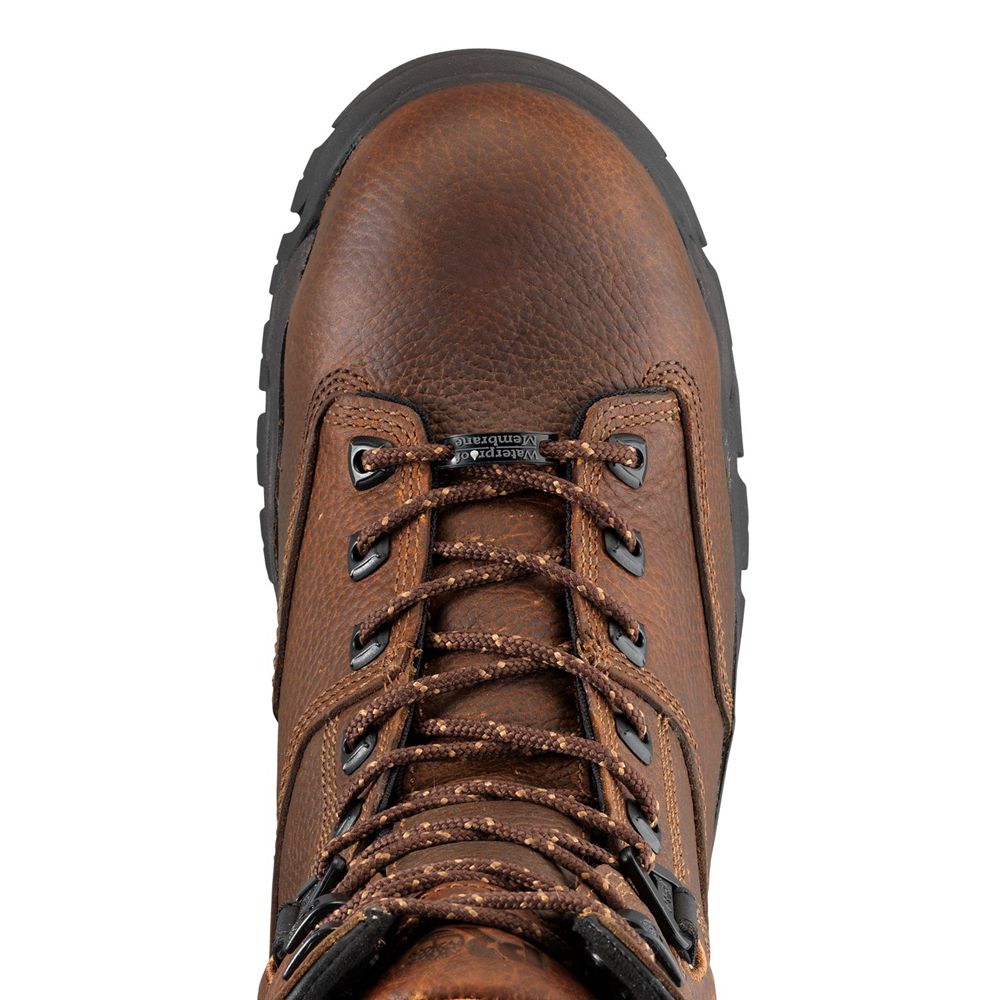 Timberland Μποτακια Εργασίας Ανδρικα Καφε - Pro® Helix 8\" Comp Toe - Greece 9846573-WP